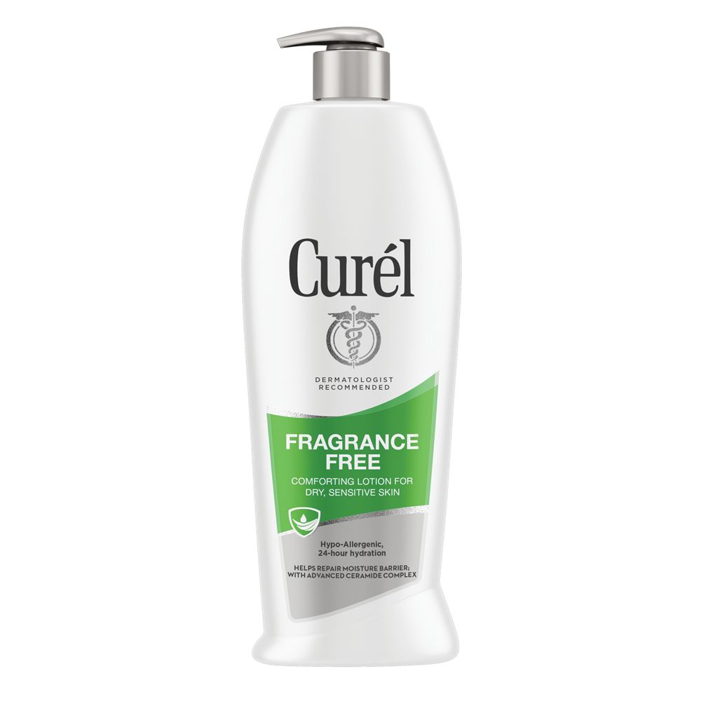 Curel, Comforting Lotion for Dry, Sensitive Skin, Fragrance Free, 20 Fl Oz (591 Ml) - Bellso